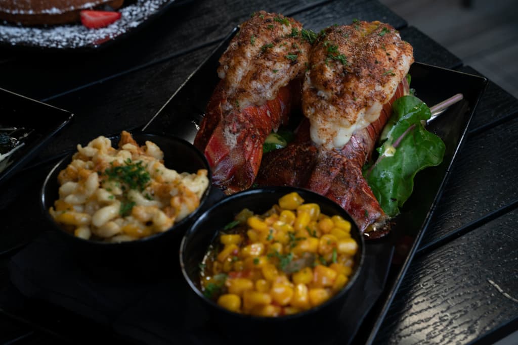 Lobster tails served at Fin & Feathers